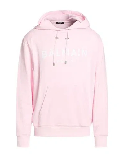 Balmain Man Sweatshirt Pink Size M Cotton, Elastane