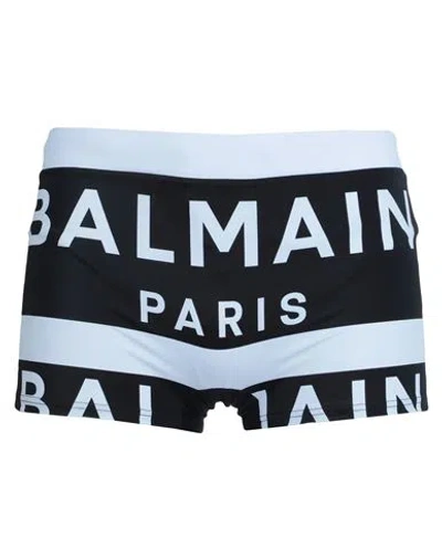 Balmain Man Swim Trunks Black Size Xxxl Polyamide, Elastane