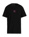 Balmain Black T-shirt With Front Logo Embroidery In Organic Cotton Man In Black