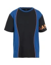 Balmain Black & Blue Paneled T-shirt In Black