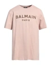 Balmain Man T-shirt Blush Size Xl Cotton In Pink