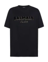 Balmain Logo-print Organic Cotton T-shirt In Gold