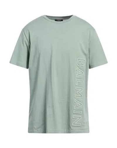 Balmain Man T-shirt Sage Green Size S Cotton