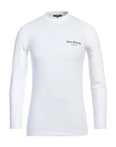 Balmain Man T-shirt White Size M Polyamide, Elastane