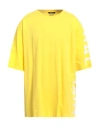 Balmain Man T-shirt Yellow Size L Cotton