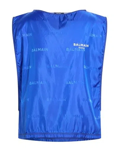 Balmain Man T-shirt Blue Size L Polyester