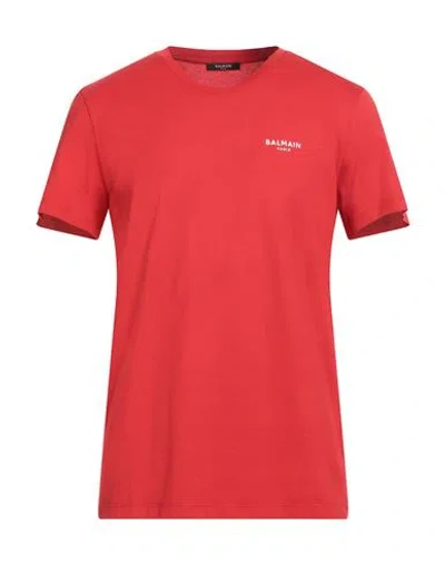 Balmain Man T-shirt Red Size L Cotton