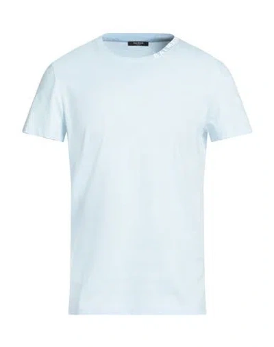 Balmain Man T-shirt Sky Blue Size L Cotton