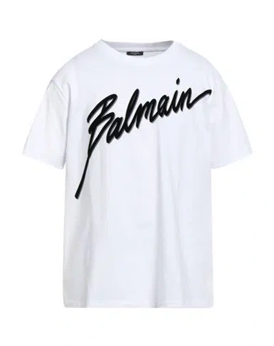 Balmain Man T-shirt White Size L Cotton