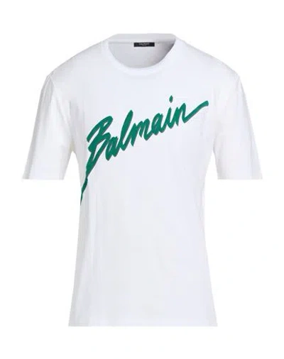 Balmain Man T-shirt White Size Xl Cotton
