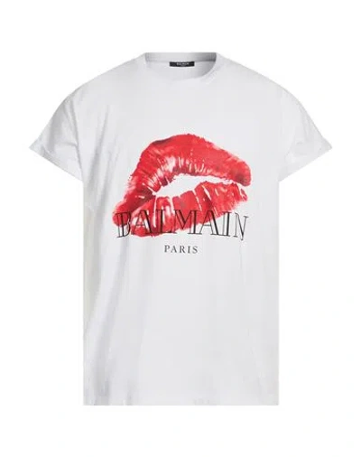 Balmain Man T-shirt White Size Xl Cotton