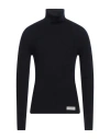 Balmain Man Turtleneck Midnight Blue Size S Merino Wool