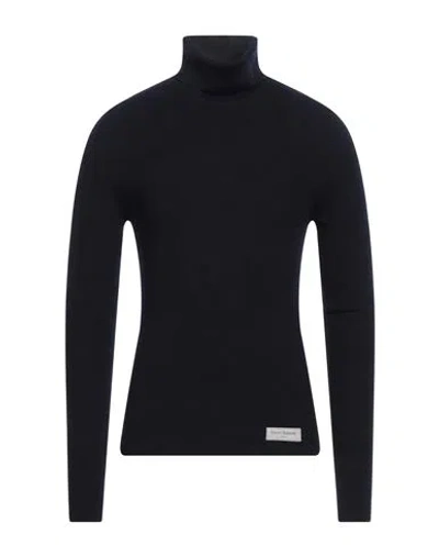 Balmain Man Turtleneck Midnight Blue Size S Merino Wool In Blue