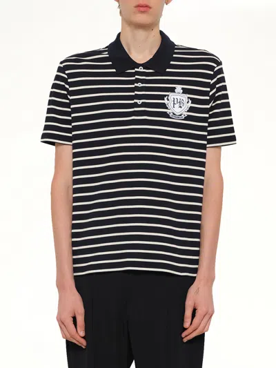 Balmain Marinier College Emblem Polo In Blue