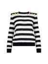 Balmain Striped Jersey Top In Black  