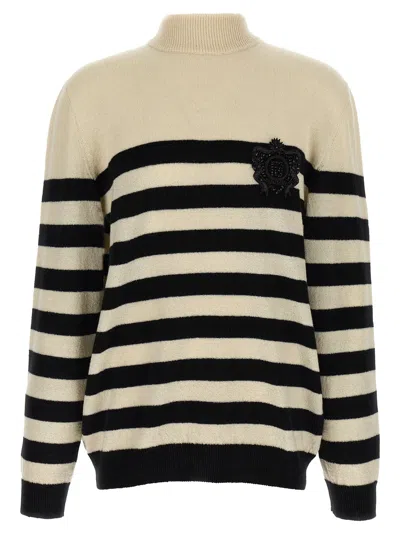 Balmain Marinière Sweater In Cream