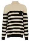 Balmain Striped Sweater With Ribbed Cuffs And Hem In Multi