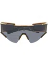 Balmain Mask-effect Frame Sunglasses In Gold