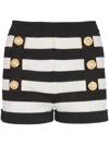 Balmain Matiniere Button-detail Shorts In Black