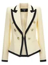 Balmain Maxi Shoulder Strap Blazer In Neutral