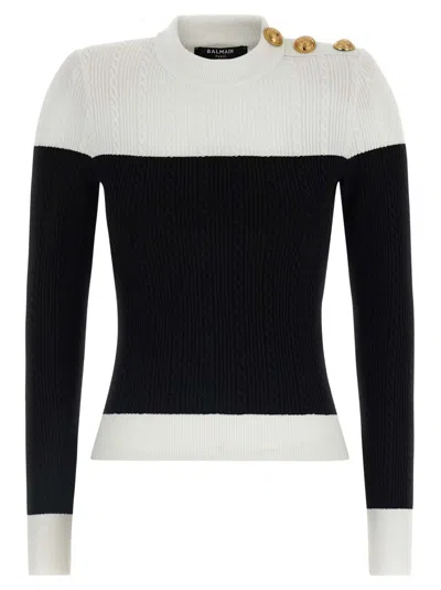 Balmain Blackwhite Maxi Shoulder Top
