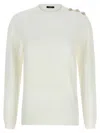 Balmain Maxi Shoulder Top Sweaters And Cardigans White In Neutral