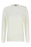Balmain Maxi Shoulder Top Sweaters And Cardigans White In White