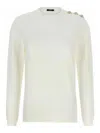 Balmain Beige Viscose Polyester Sweaters In White