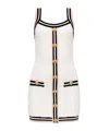 Balmain Maze-monogram Bouclé Minidress In White