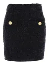 BALMAIN MAZE MONOGRAM TWEED SKIRT