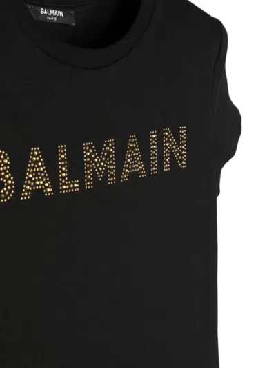 Balmain Kids' Mc Logo T-shirt In Black