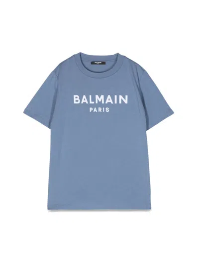 Balmain Kids' Mc Logo T-shirt In Blue