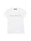 Balmain Baby Logo Cotton T-shirt In White