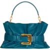 Balmain Medium Anthem Bag In Smooth Leather In Blue