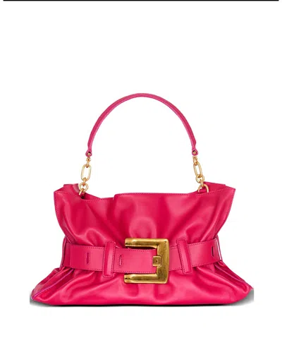 Balmain Medium Anthem Bag In Calfskin Leather In Pink