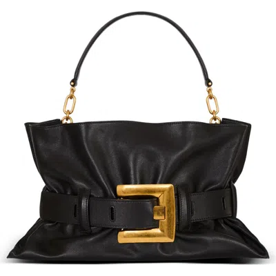 Balmain Medium Anthem Bag In Leather In Black