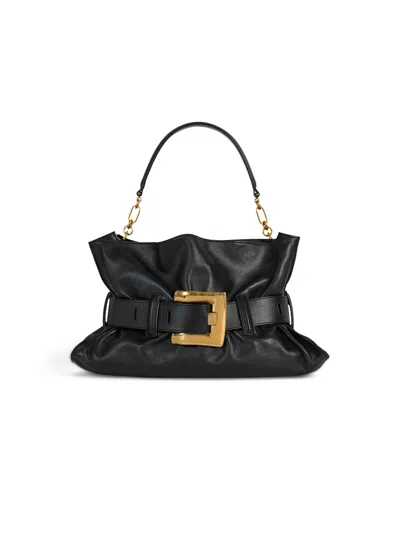 Balmain Medium Anthem Bag In Smooth Leather In Black