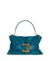 Balmain Medium Anthem Bag In Smooth Leather In Blue