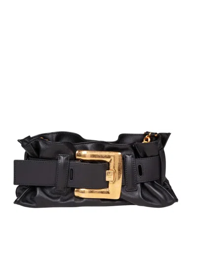 Balmain Medium Anthem Calfskin Bag In Black