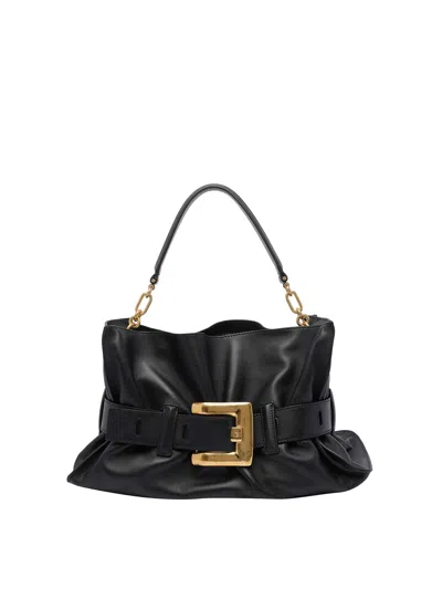 Balmain Medium Anthem Handbag In Black