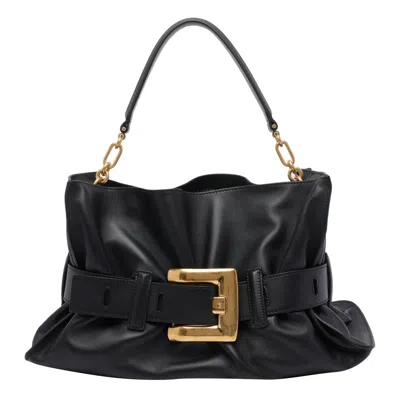 Balmain Medium Anthem Handbag In Black