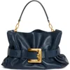 Balmain Anthem Medium Buckle Shoulder Bag In Calfskin