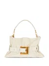 Balmain Anthem Medium Buckle Shoulder Bag In Calfskin
