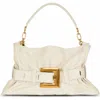 Balmain Anthem Medium Buckle Shoulder Bag In Calfskin