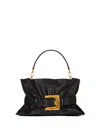 Balmain Anthem Medium Buckle Shoulder Bag In Calfskin