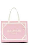 Balmain Medium B-army Logo Canvas Shopper Tote In Pink