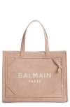 Balmain Medium B-army Suede Shopper Tote In 0dx Light Pink