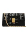 Balmain Medium Bicolour Jacquard 1945 Bag In Black