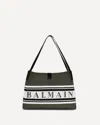 Balmain Medium Canvas And Leather Release Tote In Black