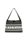 Balmain Medium Canvas And Leather Release Tote In Multi